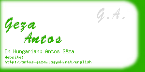 geza antos business card